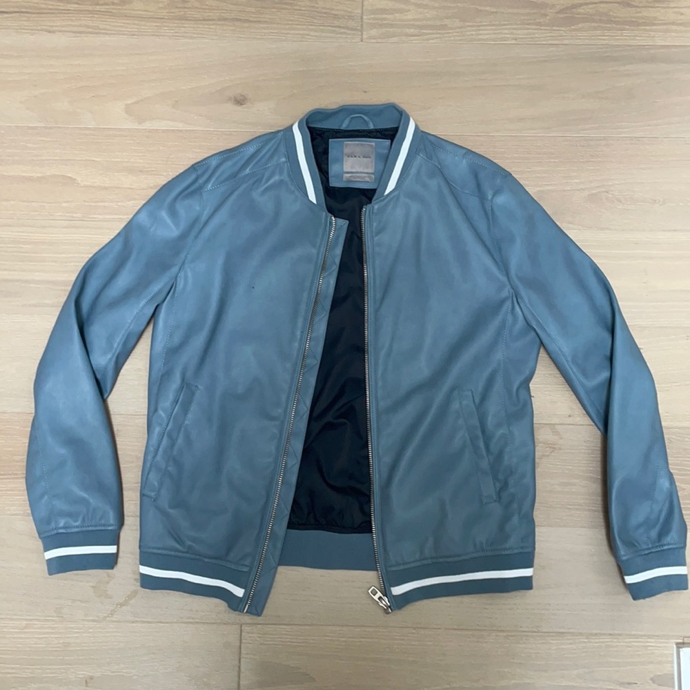 Men’s Zara Faux Leather Bomber Jacket